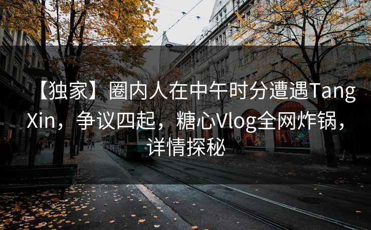 【独家】圈内人在中午时分遭遇TangXin，争议四起，糖心Vlog全网炸锅，详情探秘