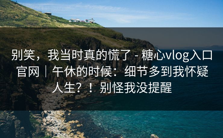别笑，我当时真的慌了 - 糖心vlog入口官网｜午休的时候：细节多到我怀疑人生？！别怪我没提醒